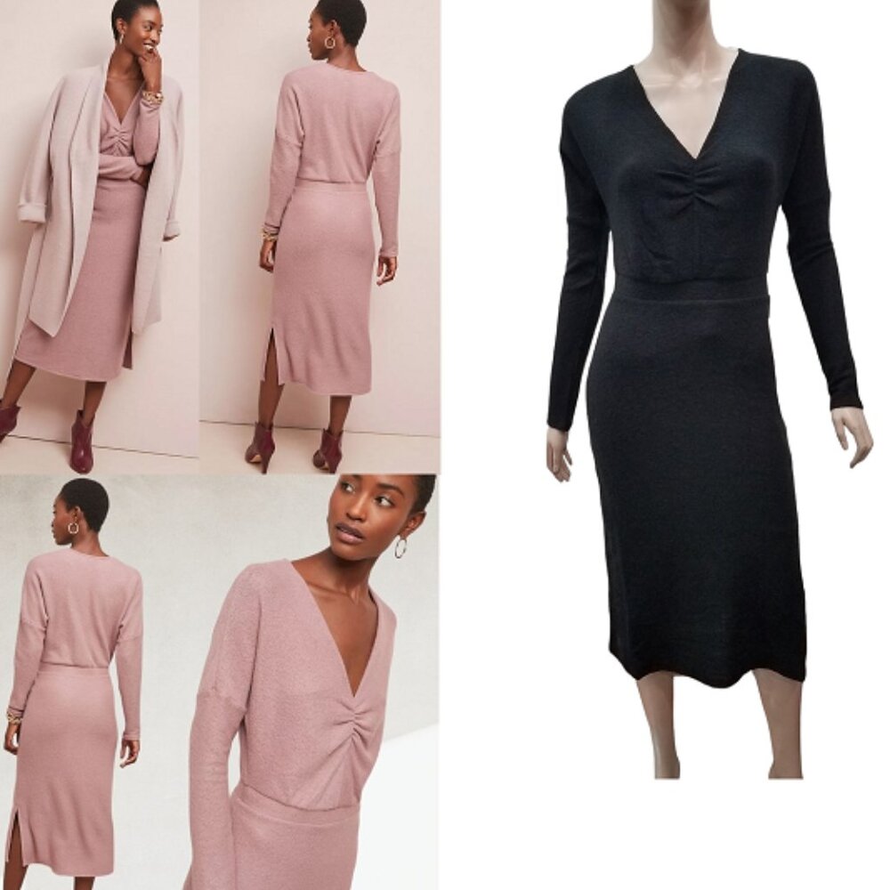 Anthropologie eri + ali winter splendor soft dress Black XS-S-M-L-XL